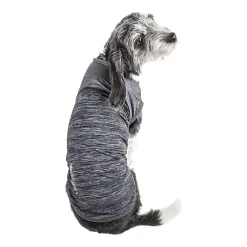 Pet Life ® Active 'Aero-Pawlse' Heathered Quick-Dry and 4-Way Stretch Performance Dog Tank Top T-Shirt