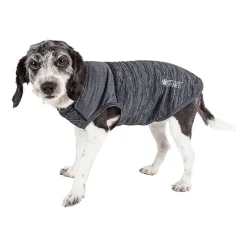 Pet Life ® Active 'Aero-Pawlse' Heathered Quick-Dry and 4-Way Stretch Performance Dog Tank Top T-Shirt