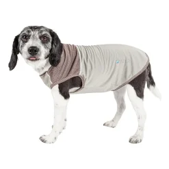 Pet Life ® Active 'Aero-Pawlse' Heathered Quick-Dry and 4-Way Stretch Performance Dog Tank Top T-Shirt