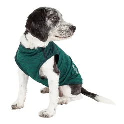 Pet Life ® Active 'Aero-Pawlse' Heathered Quick-Dry and 4-Way Stretch Performance Dog Tank Top T-Shirt