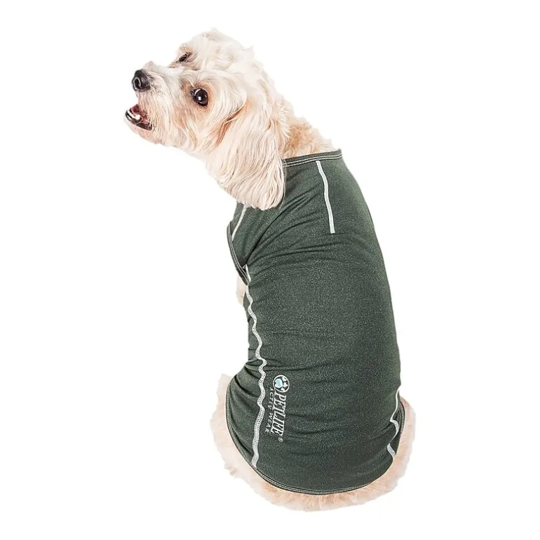Pet Life ® Active 'Racerbark' 4-Way Stretch Performance Active Dog Tank Top T-Shirt