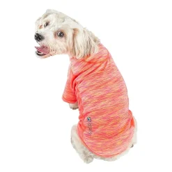 Pet Life ® Active 'Warf Speed' Heathered Ultra-Stretch Sporty Performance Dog T-Shirt