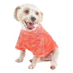 Pet Life ® Active 'Warf Speed' Heathered Ultra-Stretch Sporty Performance Dog T-Shirt