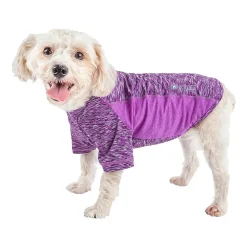 Pet Life ® Active 'Warf Speed' Heathered Ultra-Stretch Sporty Performance Dog T-Shirt
