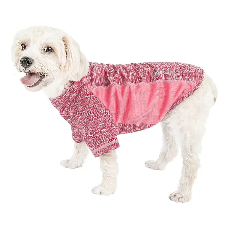 Pet Life ® Active 'Warf Speed' Heathered Ultra-Stretch Sporty Performance Dog T-Shirt