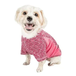 Pet Life ® Active 'Warf Speed' Heathered Ultra-Stretch Sporty Performance Dog T-Shirt