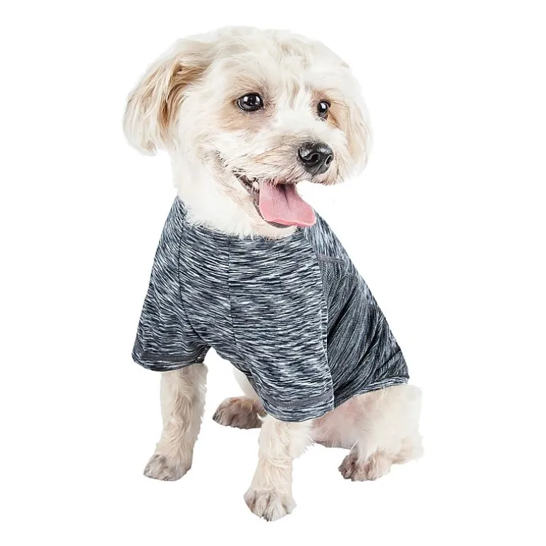 Pet Life ® Active 'Warf Speed' Heathered Ultra-Stretch Sporty Performance Dog T-Shirt