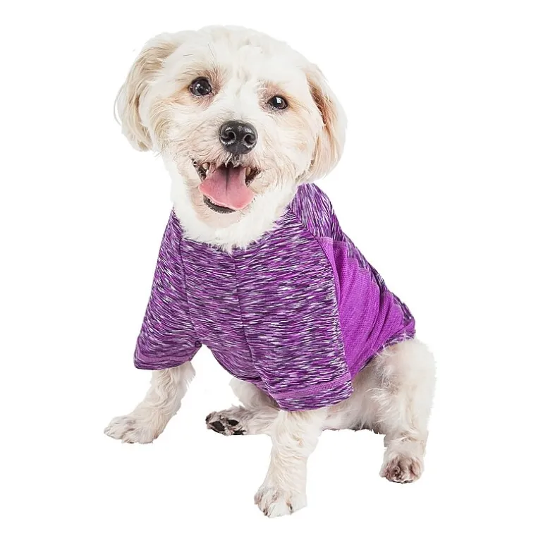 Pet Life ® Active 'Warf Speed' Heathered Ultra-Stretch Sporty Performance Dog T-Shirt