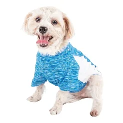 Pet Life ® Active 'Warf Speed' Heathered Ultra-Stretch Sporty Performance Dog T-Shirt