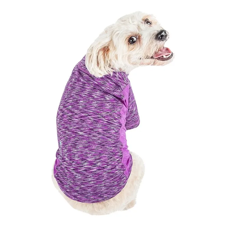 Pet Life ® Active 'Warf Speed' Heathered Ultra-Stretch Sporty Performance Dog T-Shirt