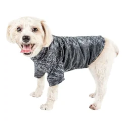 Pet Life ® Active 'Warf Speed' Heathered Ultra-Stretch Sporty Performance Dog T-Shirt