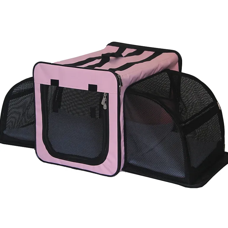 Pet Life Capacious Dual-Expandable Wire Folding Lightweight Collapsible Travel Pet Dog Crate