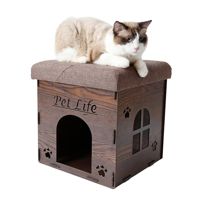 Pet Life Foldaway Collapsible Designer Cat House Furniture Bench