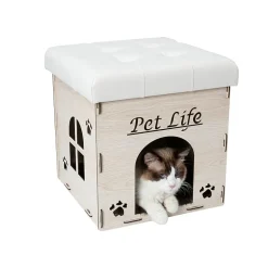 Pet Life Foldaway Collapsible Designer Cat House Furniture Bench