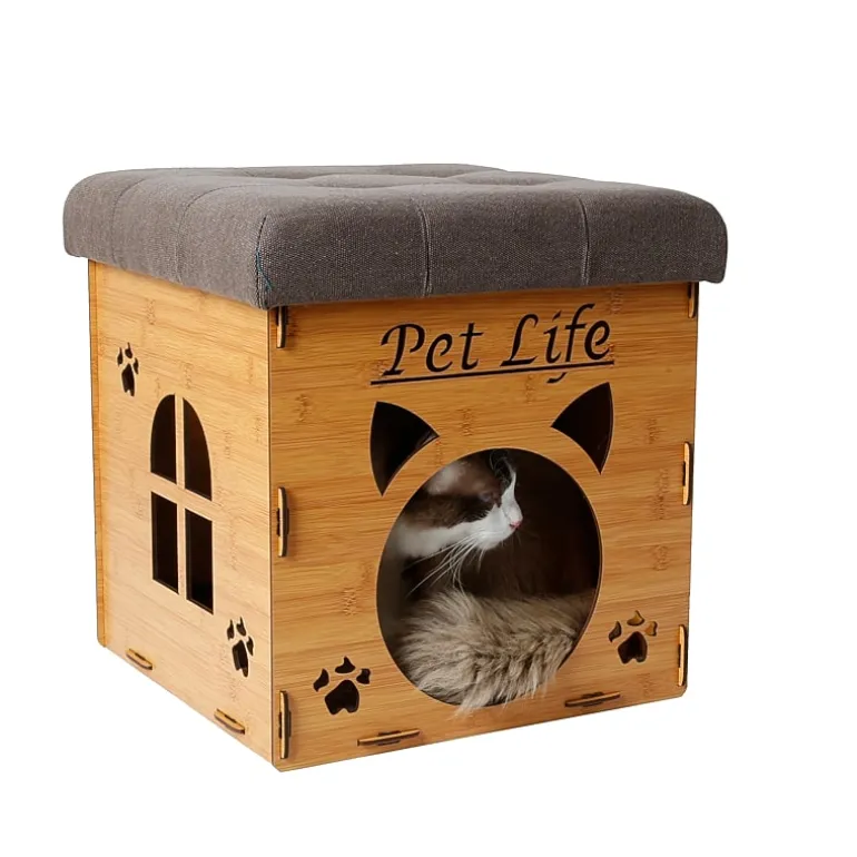 Pet Life Foldaway Collapsible Designer Cat House Furniture Bench