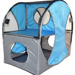 Pet Life Kitty-Play Obstacle Travel Collapsible Soft Folding Pet Cat House