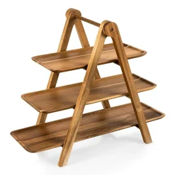 Picnic Time Wood Tiered Server