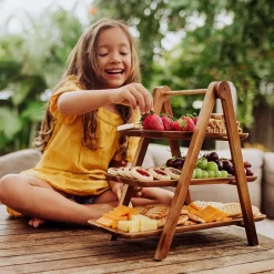 Picnic Time Wood Tiered Server