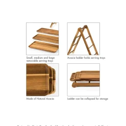 Picnic Time Wood Tiered Server