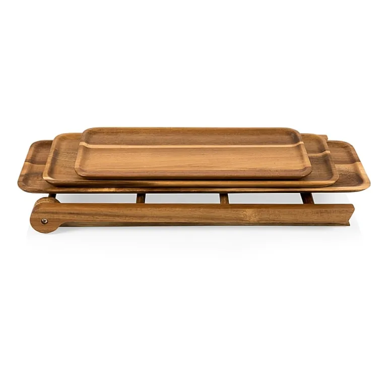Picnic Time Wood Tiered Server