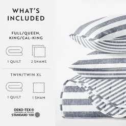 3 Piece All Season Lightweight Pattern Quilt Set