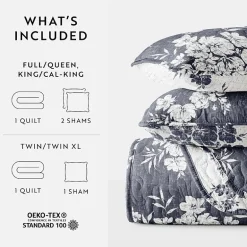 3 Piece All Season Lightweight Pattern Quilt Set