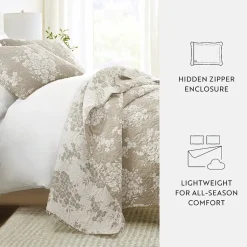 3 Piece All Season Lightweight Pattern Quilt Set