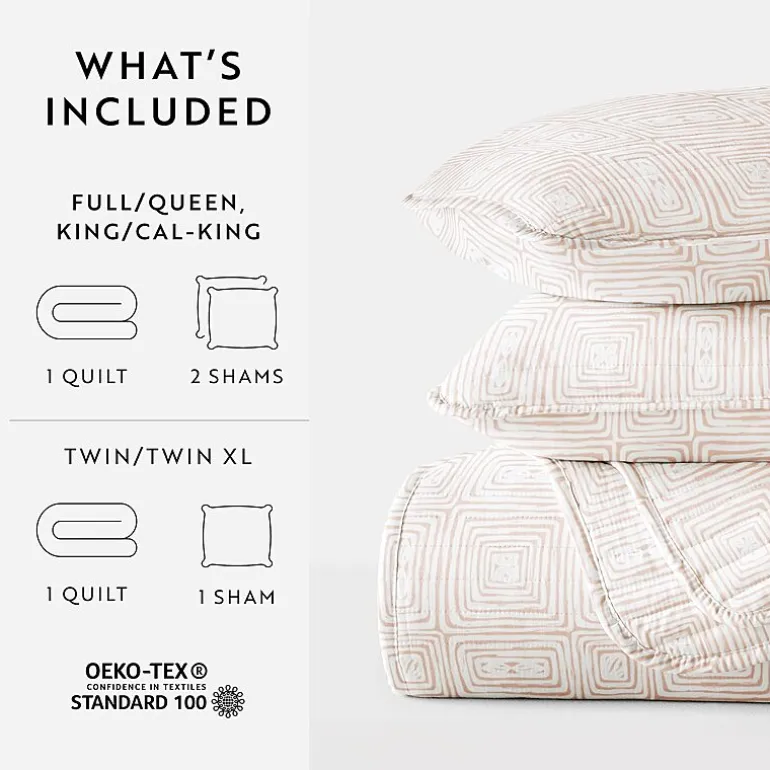 3 Piece All Season Lightweight Pattern Quilt Set