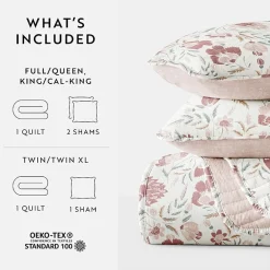 3 Piece All Season Lightweight Pattern Quilt Set