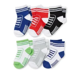 Piper & Jax Sneaker Baby Boys 6 Pair Crew Socks