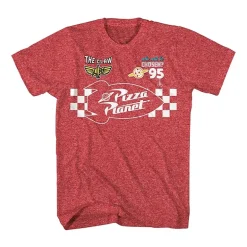 Pizza Planet Mens Crew Neck Short Sleeve Regular Fit Big and Tall Graphic T-Shirt