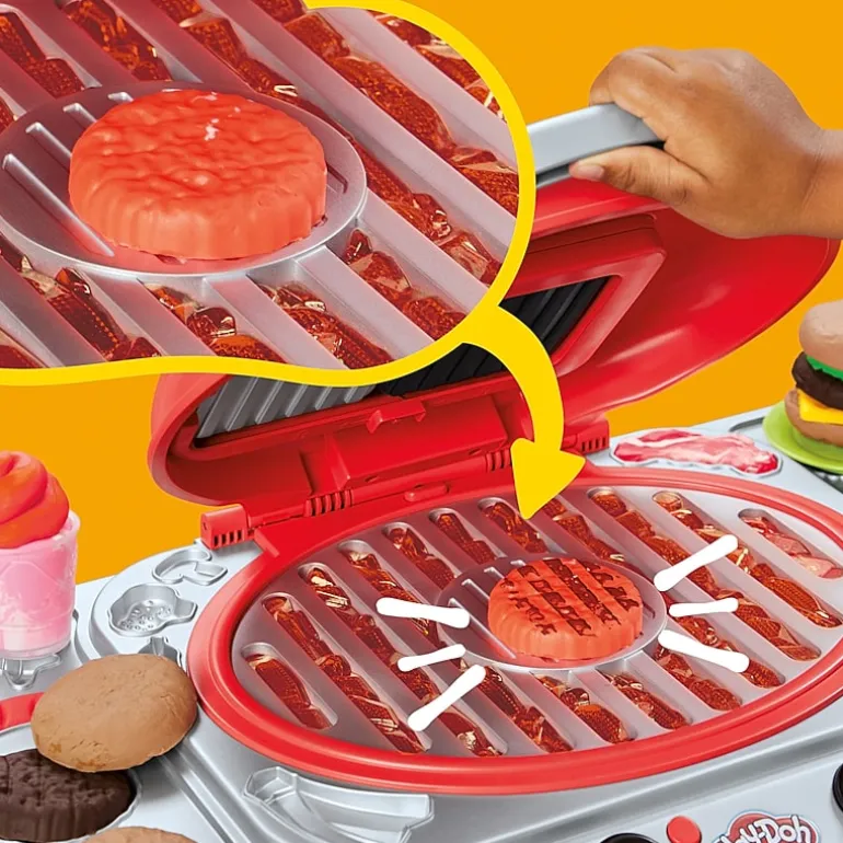Play-Doh Sizzling Grill Playset Play Kitchen Toys for Kids 3+