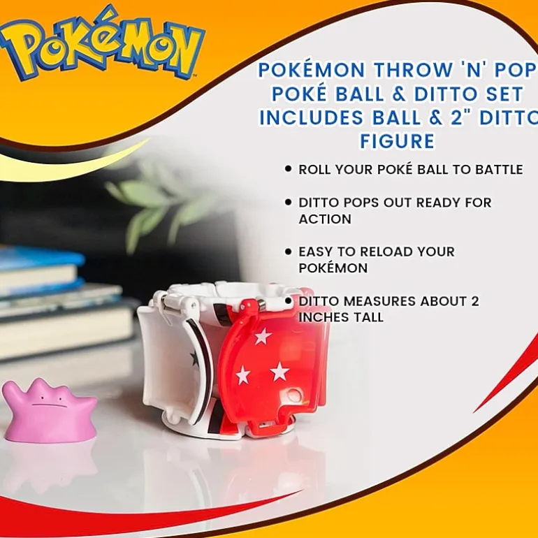 Pokemon Throw N Pop Poke Ball Ditto Figure Toy Playset