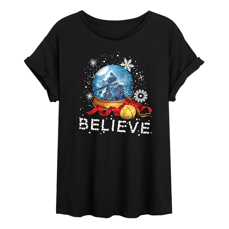 Polar Express Believe Tee Womens Juniors Crew Neck Short Sleeve Regular Fit Graphic T-Shirt