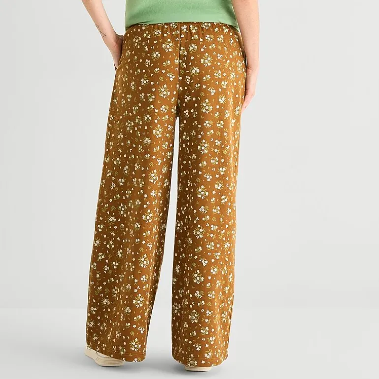 Pooh Aop Wide Leg Bottom Womens Juniors Wide Leg Mid Rise Winnie The Pooh Sweatpant