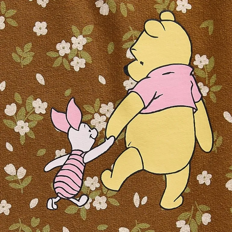 Pooh Aop Wide Leg Bottom Womens Juniors Wide Leg Mid Rise Winnie The Pooh Sweatpant