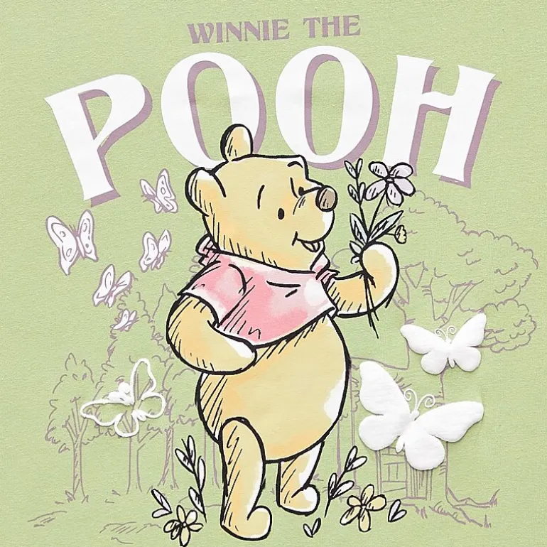 Pooh Boyfriend Tee Womens Juniors Crew Neck Short Sleeve Loose Fit Winnie The Pooh Graphic T-Shirt