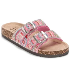 Pop Gemi Womens Adjustable Strap Footbed Sandals