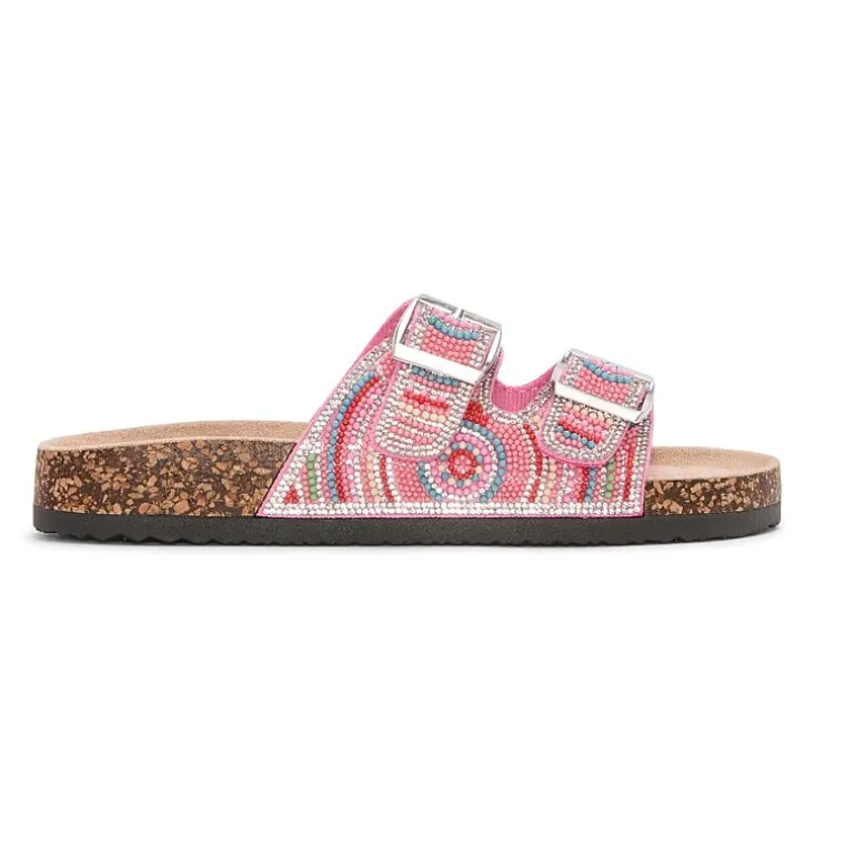 Pop Gemi Womens Adjustable Strap Footbed Sandals