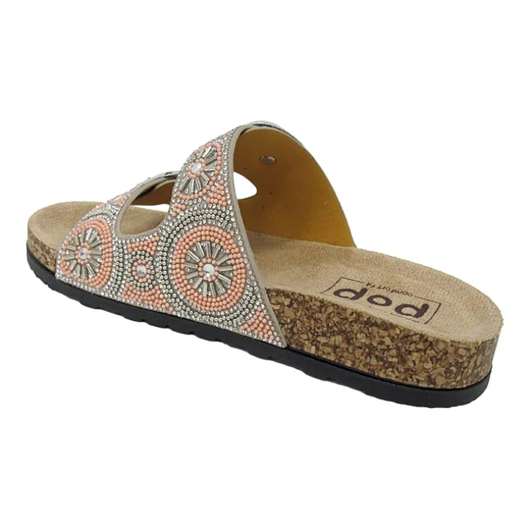 Pop Rinto Womens Adjustable Strap Footbed Sandals
