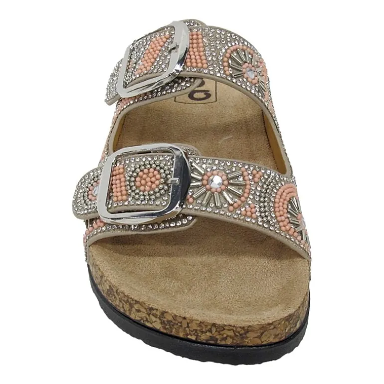 Pop Rinto Womens Adjustable Strap Footbed Sandals