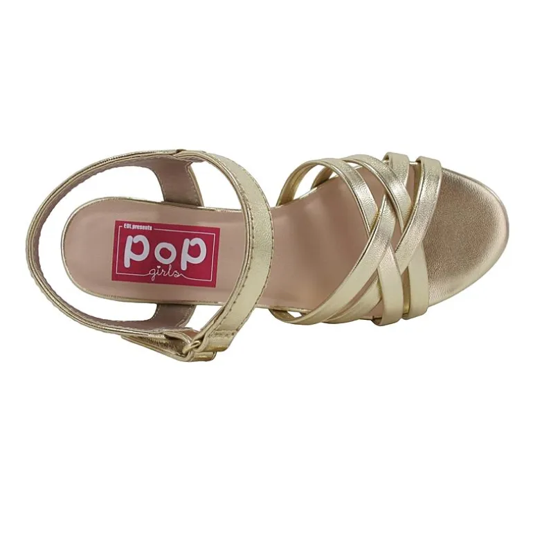 Pop Tulips Little & Big Kid Girls Round Open Toe Block Heel Pumps