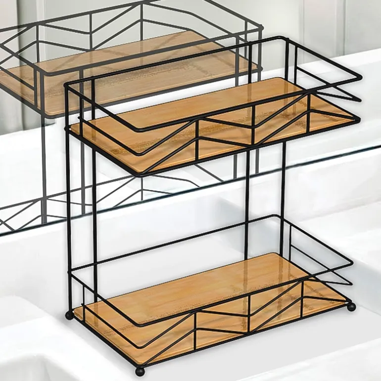 Popular Bath Woodmont 2tier Shelf Twr Caddy Bathroom Organizer