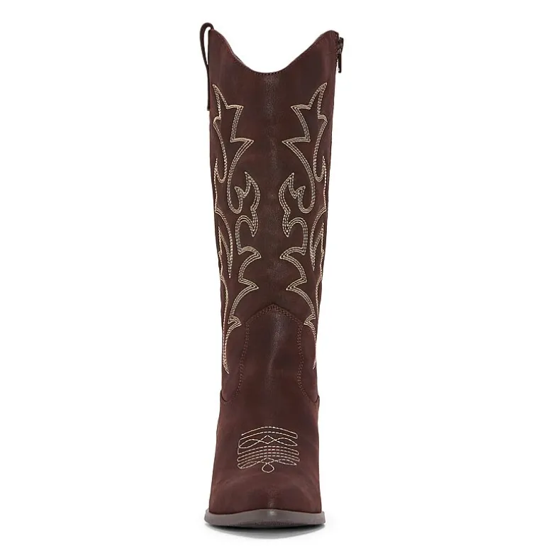 Pop Womens Ellary Block Heel Cowboy Boots