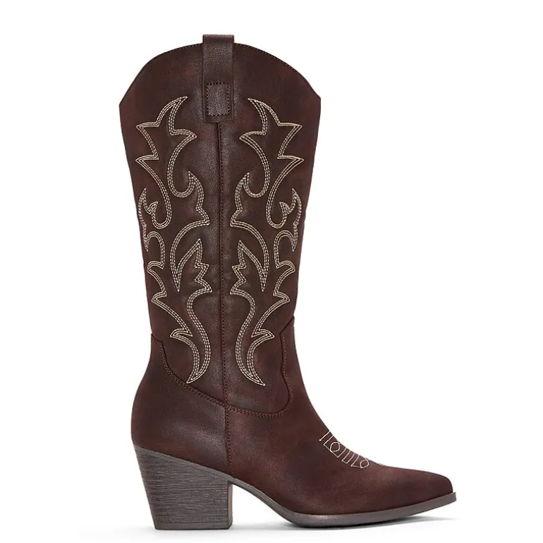 Pop Womens Ellary Block Heel Cowboy Boots