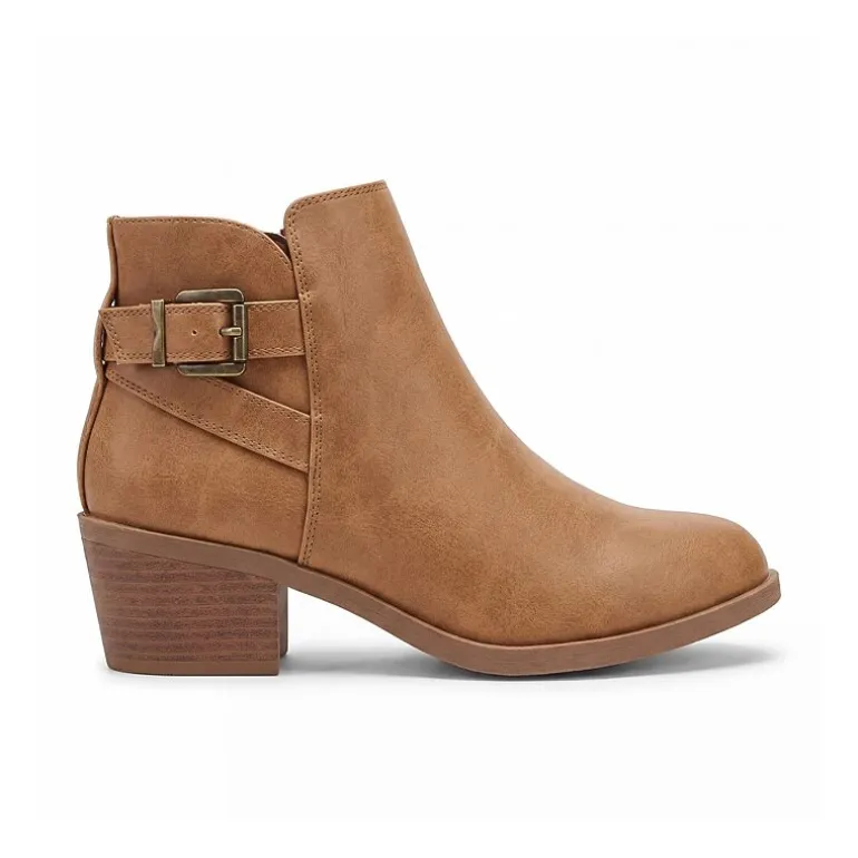Pop Womens Raveline Block Heel Booties