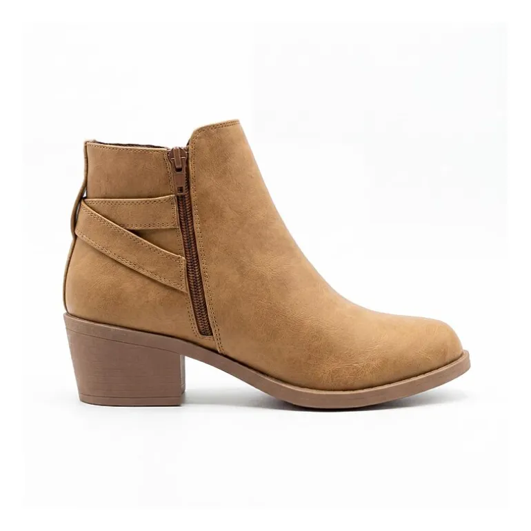 Pop Womens Raveline Block Heel Booties