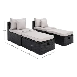 Pramla 4-pc. Patio Lounge Chair and Ottoman Set