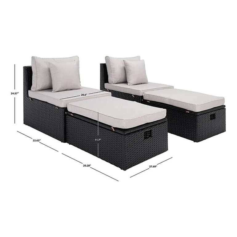 Pramla 4-pc. Patio Lounge Chair and Ottoman Set