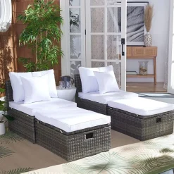 Pramla 4-pc. Patio Lounge Chair and Ottoman Set